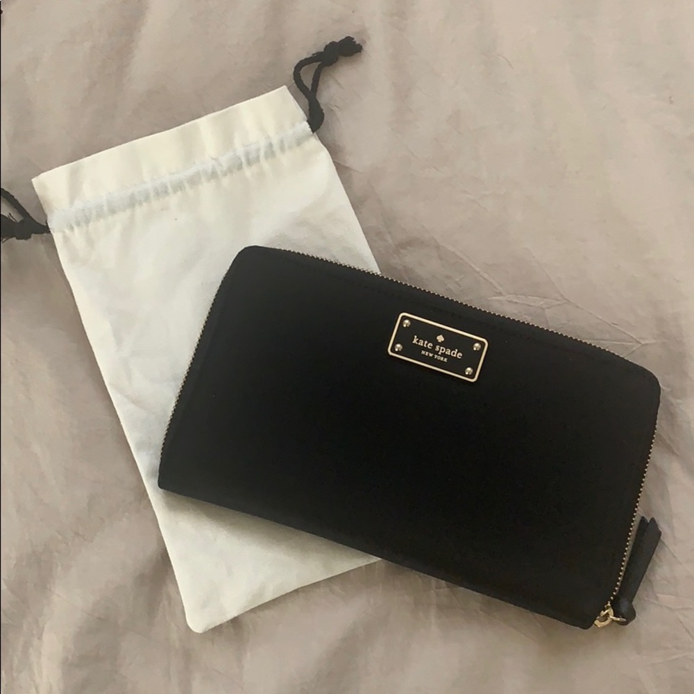 Kate Spade Large Black Nylon Wallet